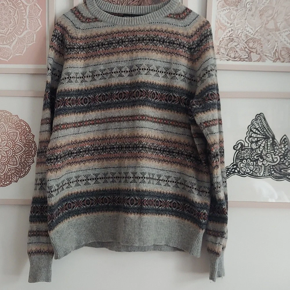 J. CREW striped XL wool Sweater